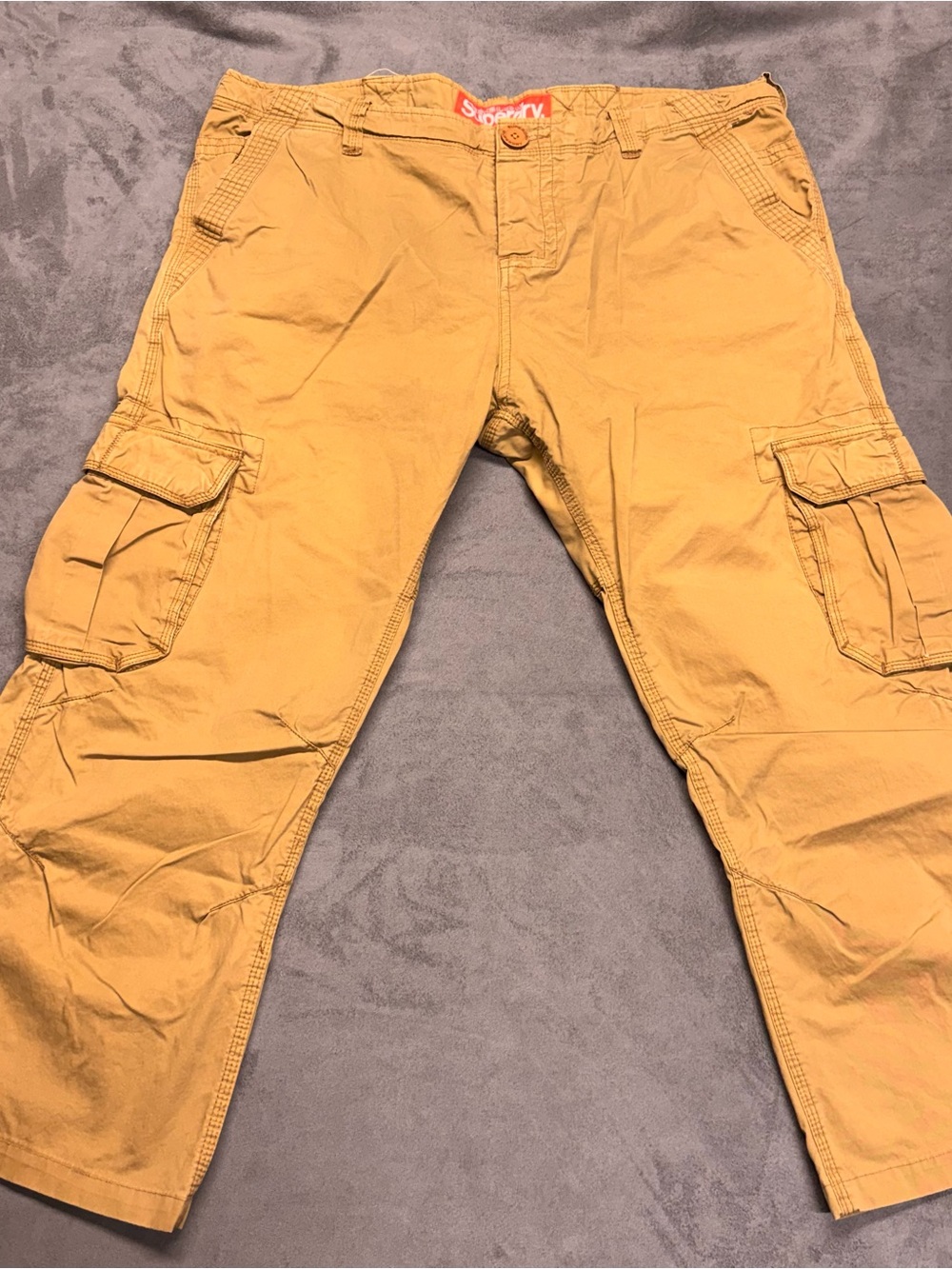 Superdry Men's Cargo Pants in Mustard Yellow